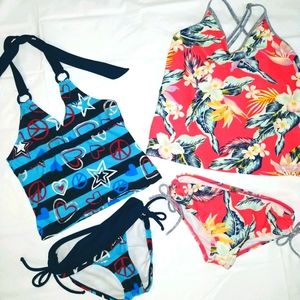 Two girls swimsuits size 6 Billabong, Justice